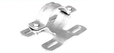 T-Schelle mit Doppelsteg aus feuerverzinktem Stahl oder Aluminium T-Schelle mit Doppelsteg aus feuerverzinktem Stahl oder Aluminium